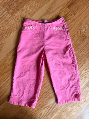 Y2K girls embroidered capris
